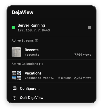 DejaView macOS menu bar app